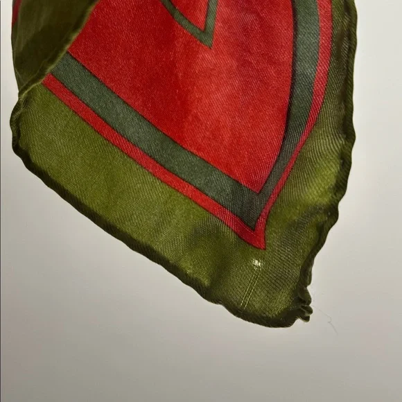 Echo floral silk square scarf, green/orange/teal - Picture 6 of 7